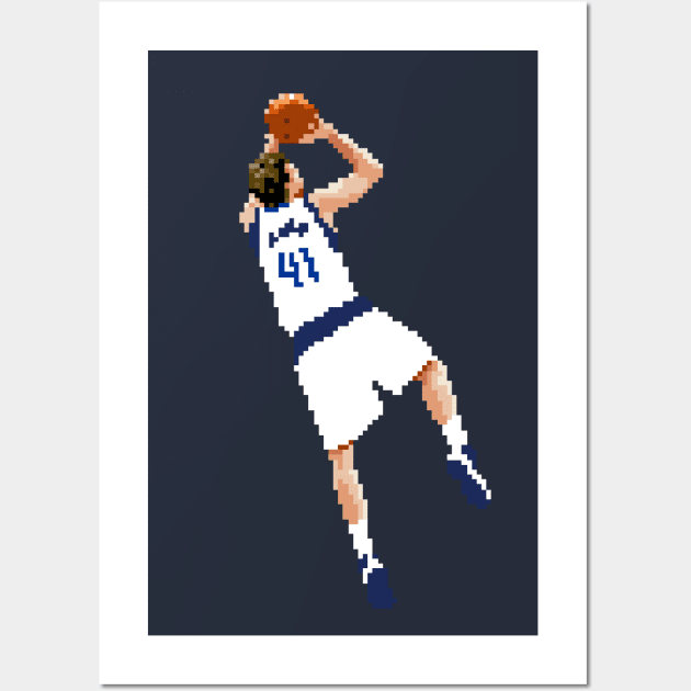 Dirk Nowitzki Pixel Fadeaway Wall Art by qiangdade